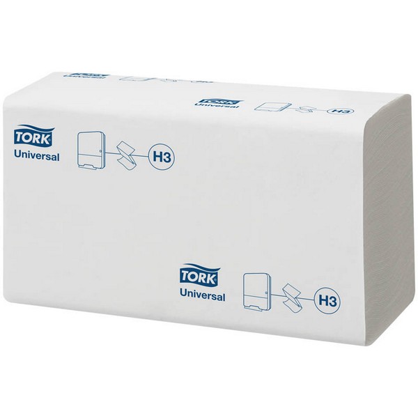 Полотенца бумажные TORK Universal H3 120108 сложения ZZ 1 слой. 250л 23*23 см, белые