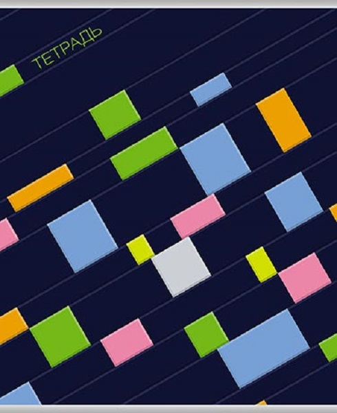 Тетрадь 48л. кл. Цветная геометрия, блестки С0222-205
