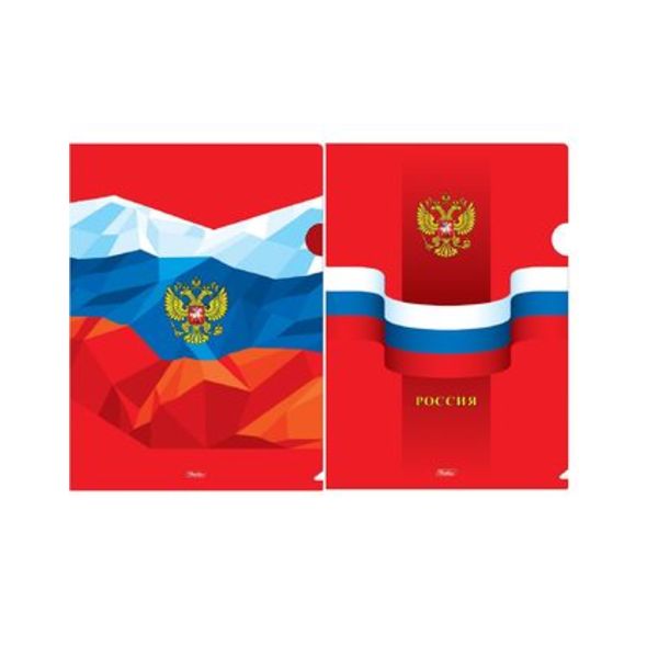 Папка-уголок Hatber А4 150мкм Россия- Ассорти AG4