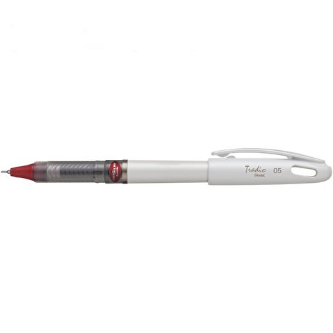 Ручка гелеваяTradio Energel, белый корпус, 0.5 мм Pentel BLN115W-BX красный