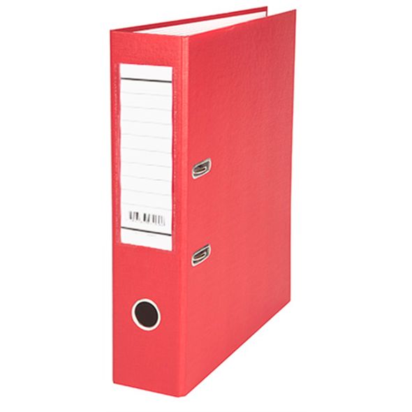 Пaпка-регистратор А4, 70 мм, Hatber бумвинил, с карманом, красная 70ПР4_00015