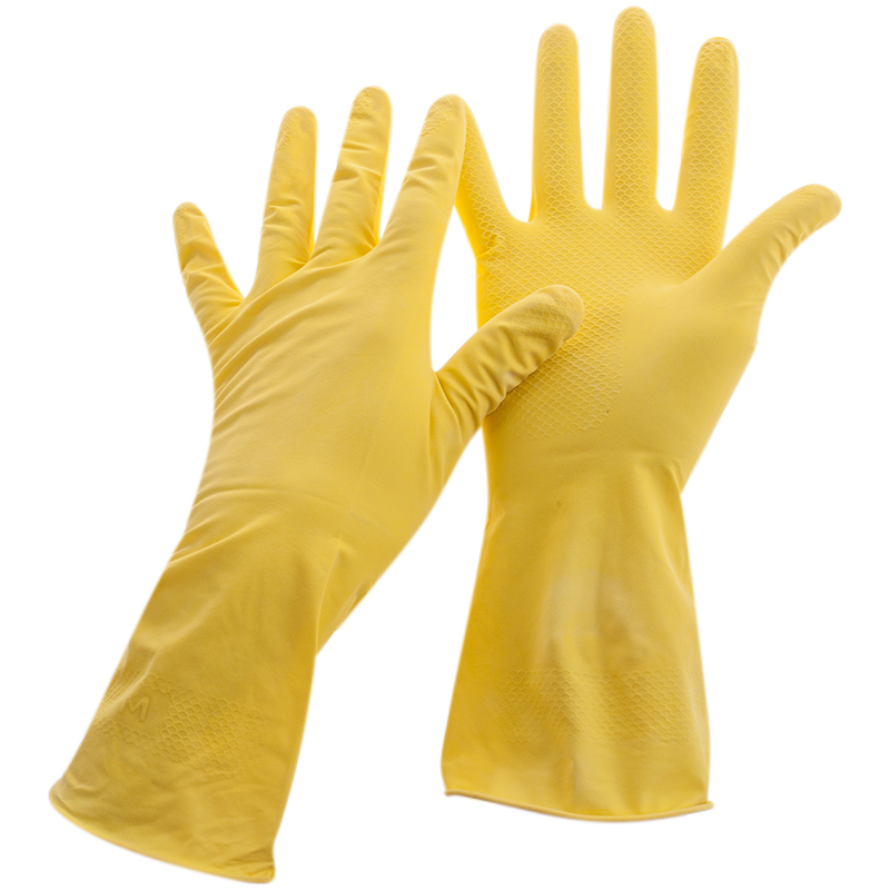 Перчатки резиновые L желтые