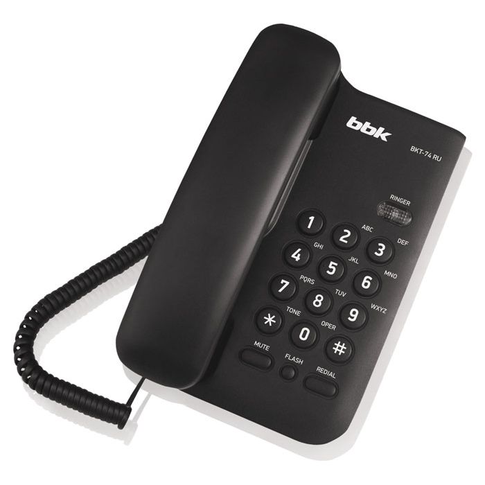 Телефон BBK BKT-74 RU проводной черный