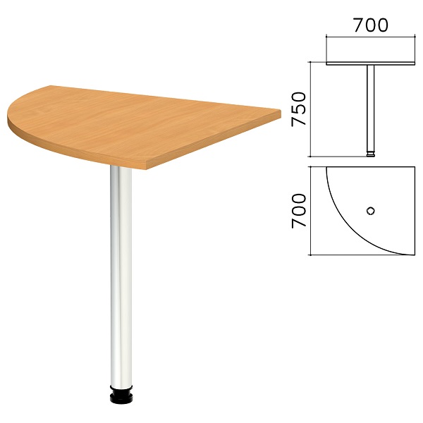 Стол приставной угловой 704*704*756 мм, бук, Монолит КМ30.1