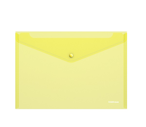 Папка-конверт на кнопке А4 Classic 180мкм EK 47049 полупрозрачн. желтая