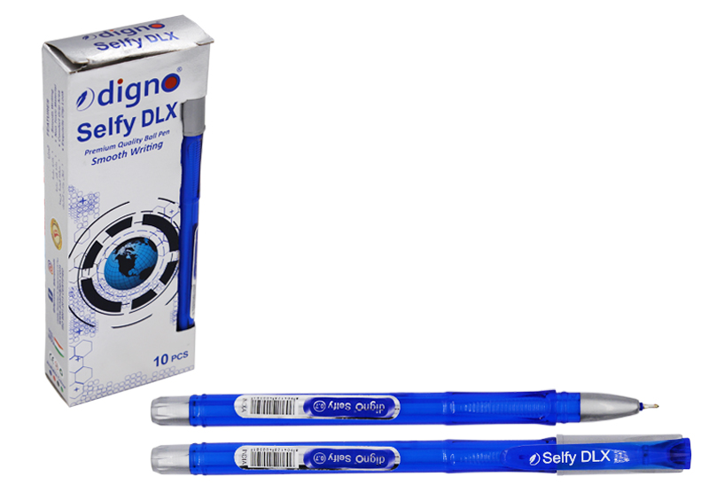 Ручка шариковая DIGNO SELFY DLX DG-10153 рез.грипп, масл.основа, синяя