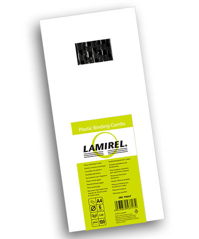 Пружины (пластик) D=6 мм. (черный) 100шт. A4, LAMIREL LA-78667