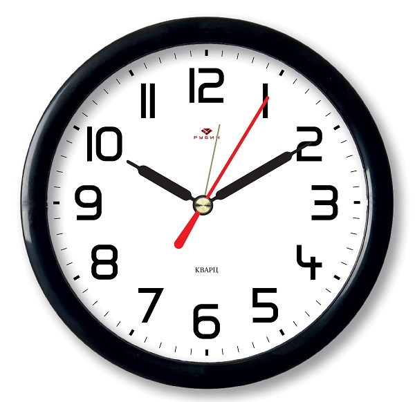 Часы настенные Бюрократ Alarm-R15P D15см круглые, черный/белый