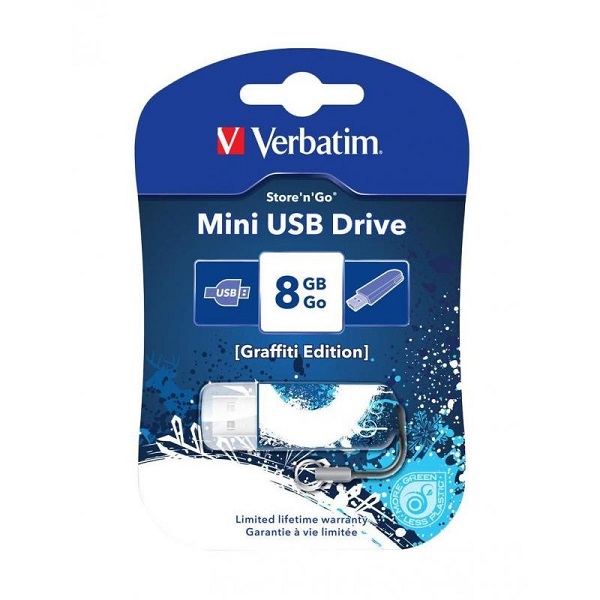 Флэш-драйв 8ГБ Verbatim Store n Go Mini Graffiti 98162 USB2.0 синий/рисунок
