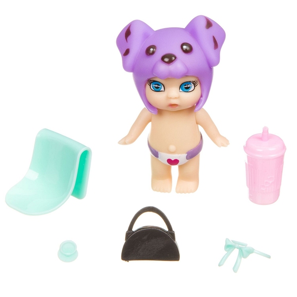 Набор игровой Bondibon куколка OLY в шапочке с животным и аксессуарами в поильнике, девочка-C, ВВ3848