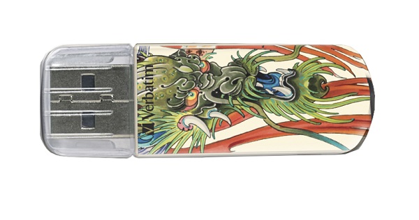 Флэш-драйв 8ГБ Verbatim Store n Go Mini Tattoo Dragon 49884 USB2.0 белый/рисунок