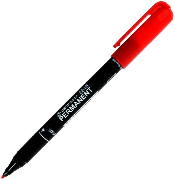 Маркер перманентный Centropen 2846 0104/9404 красный 1 мм.