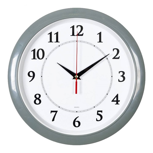 Часы настенные Бюрократ WallC-R89P круглые, серо-белый