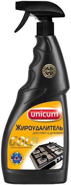 Средство чистящее для плит 750мл UNICUM GOLD Жироудалитель, курок
