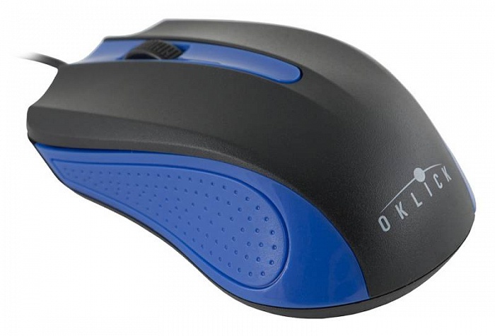 Мышь Oklick 225M черный/синий оптическая USB (1200dpi) (2but)