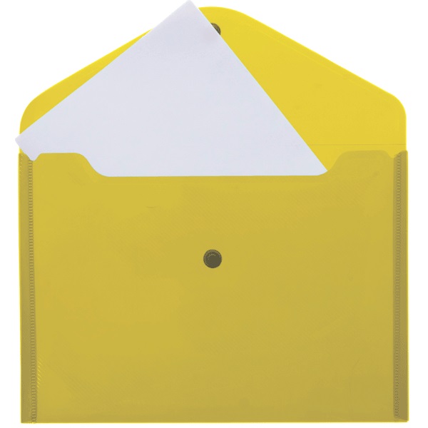Пaпка-конверт на кнопке А4 (33*24см) 180 мкм deVENTE непрозрачная желтая 3071413