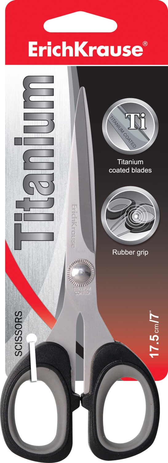 Ножницы 17,5см Titanium EK 30787 с прорезиненными кольцами