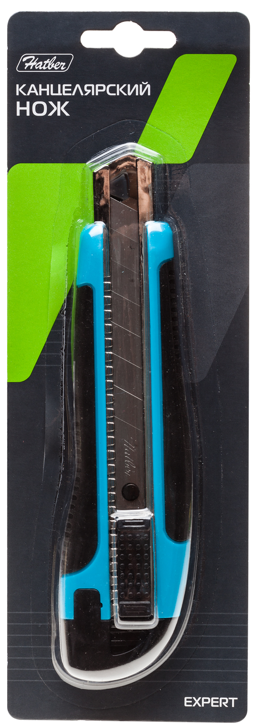 Нож канцелярский 18мм Hatber EXPERT auto-lock, зап.лезвие 18DP_03018