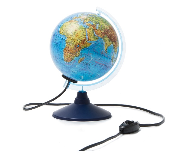 Глобус физико-политический 15 см Классик Ке011500201 с подсветкой