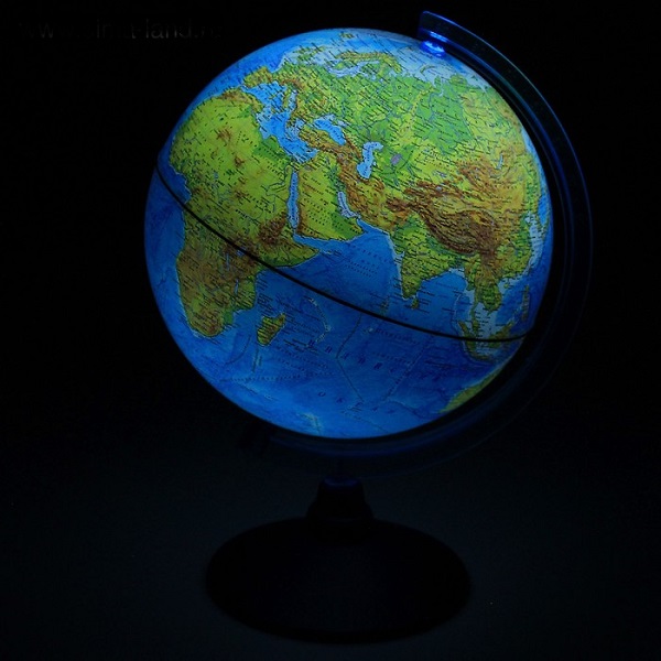 Глобус физико-политический 25 см КлассикЕвро Ве012500257 с подсветкой от батареек