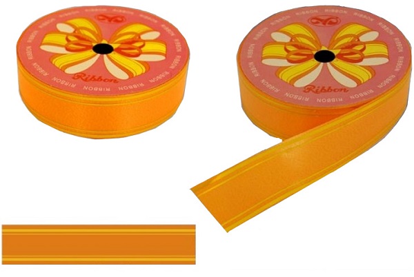 Лента для упаковки 48-6 оранжевая "Праздник", 3,2смх15м