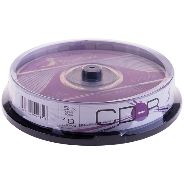 Компакт-диск CD-R 700 Мб 52х Smart Track, Сake Box 10 шт