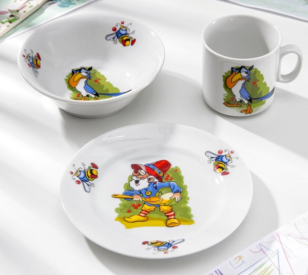 Набор посуды детский Лесовичок, 3 предмета (салатник,тарелка,кружка) 1150940