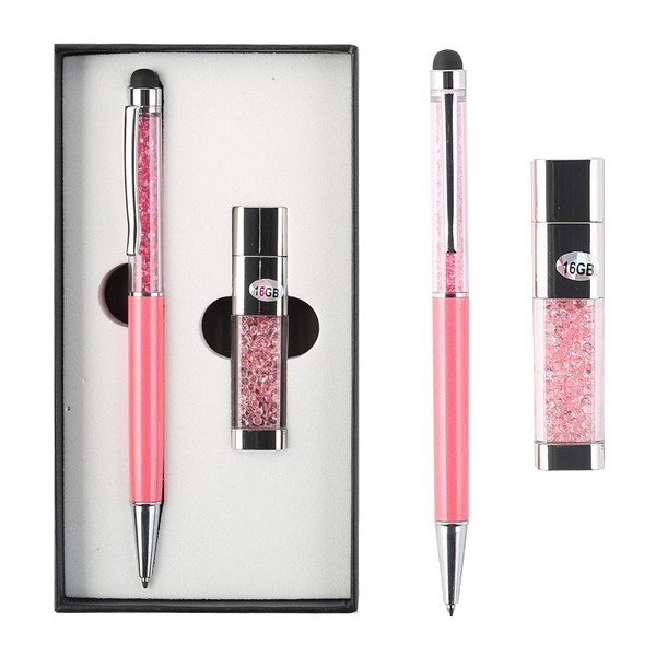 Набор подарочный KLERK (ручка+USB-флешка 16Gb) розовый 204020