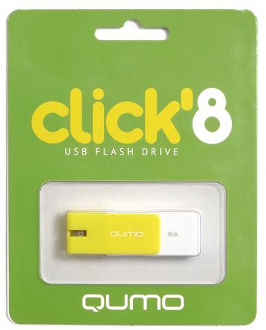 Флэш-драйв 8ГБ QUMO USB 2.0 Click Lemon корп. лимон