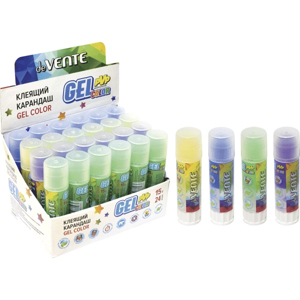 ььКлей-карандаш 15 г deVENTE. Color Gel, цветной-прозрачный, PVP 4042927