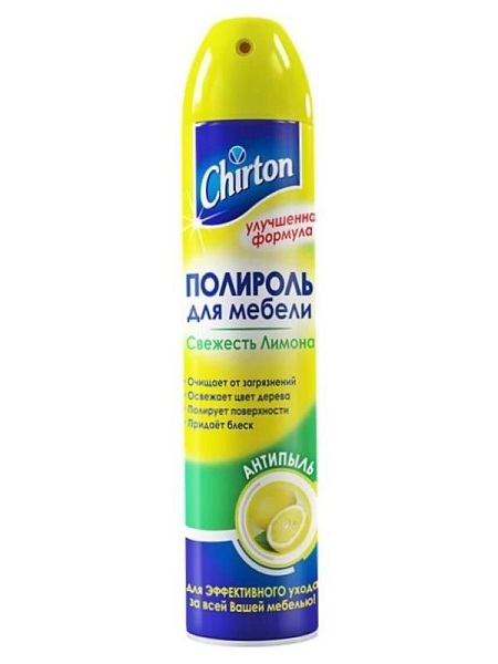 Полироль Chirton Антипыль-Лимон 300мл д/мебели