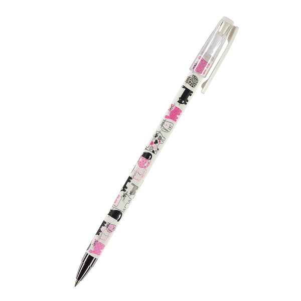 Ручка шарик. BrunoVisconti. HappyWrite. Розовые котята 0.5мм, синяя 20-0156