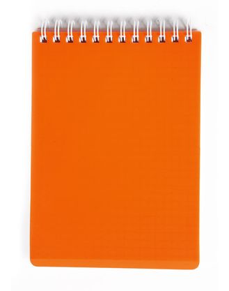 Блокнот А6 спир.,80л кл. Хатбер DIAMOND НЕОН Оранжевый 2035 пластик. обложка