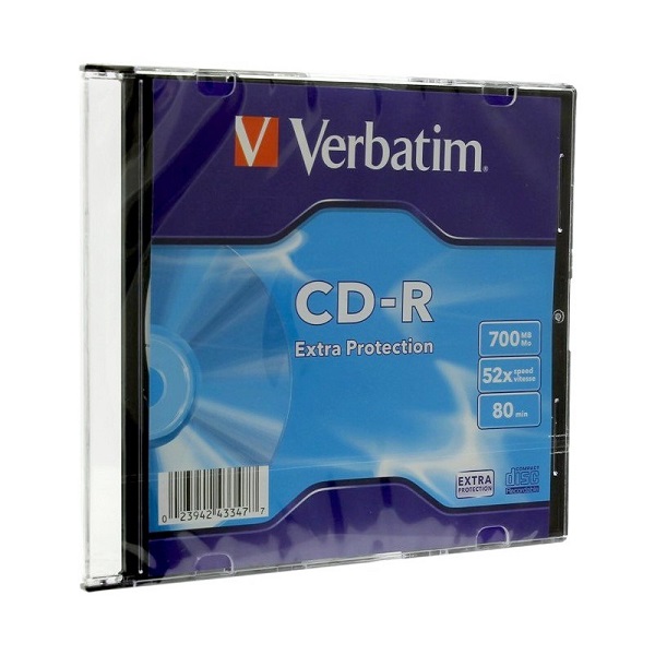 Компакт-диск CD-R 700 Мб 52x Verbatim, Slim Case