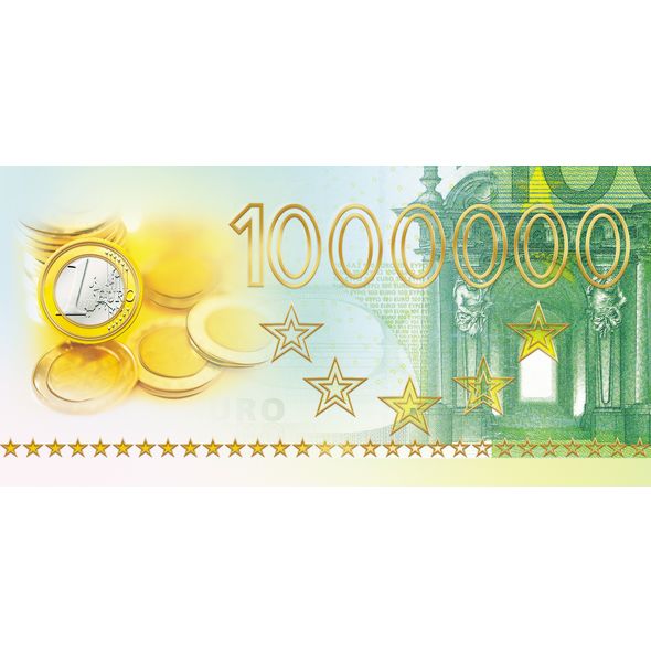 Конверт для денег -Миллион евро- 3D Фольга ОКоф_16196