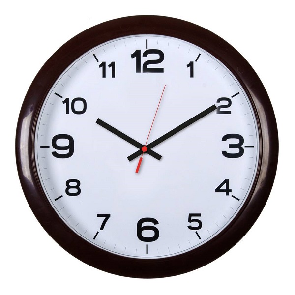 Часы настенные Бюрократ WallC-R87P круглые, темно-коричневый/белый