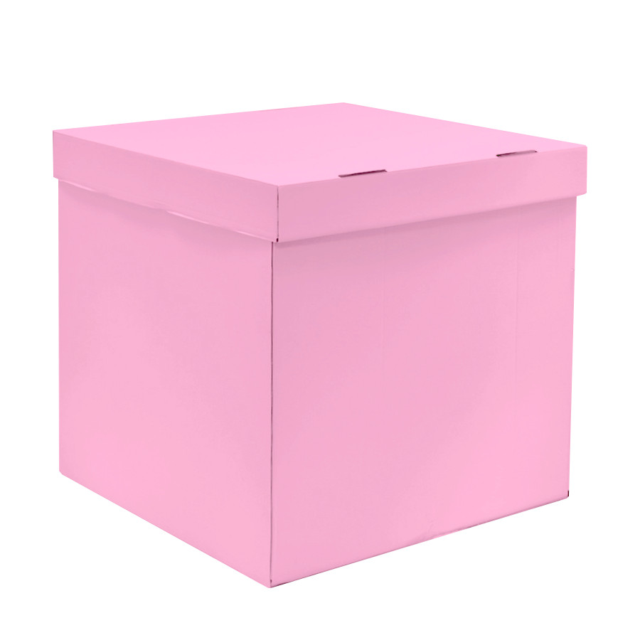 Коробка для шаров розовая 70*70*70см, КДШ019