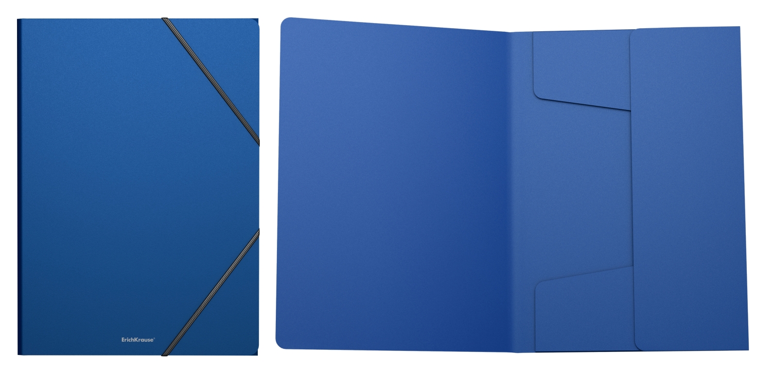 Папка пластиковая на резинках А4 400мкм Matt Classic Erich Krause 43093/47190 синяя