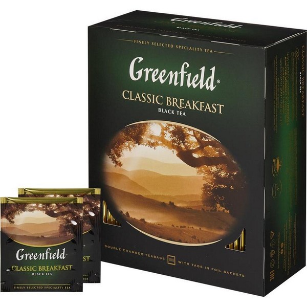 Чай Greenfield Classic Breakfast, черный 100 пакетиков*2 г