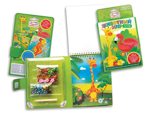 Набор для детского творчества, Limpopo Game to Go Животный мир, блёстки 9821566