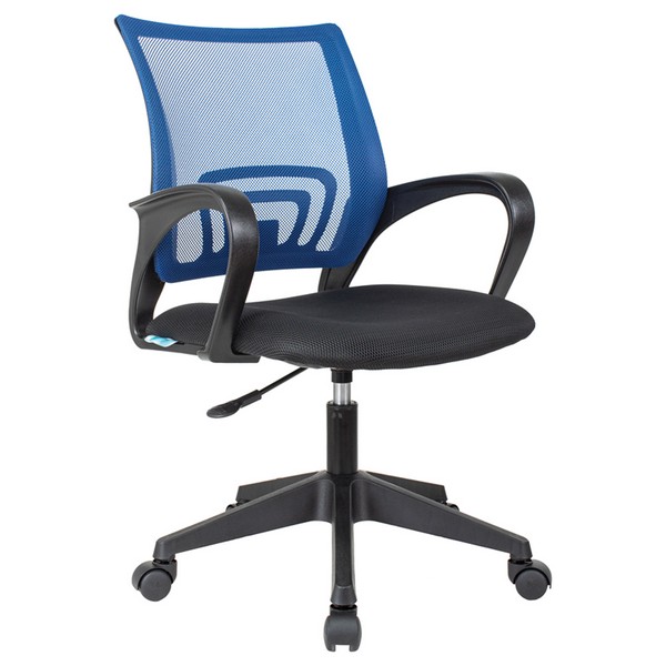 Кресло оператора Helmi HL-M95 R Airy, пиастра, сетка синяя/ткань черная, пластик