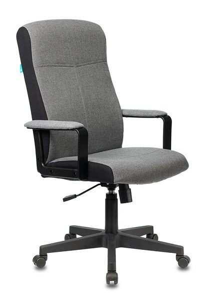 Кресло руководителя Бюрократ DOMINUS 10-128 ткань, пиастра, пластик, серый