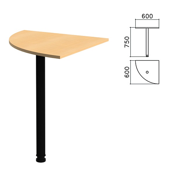 Стол приставной угловой 600*600*750 мм, бук, Канц К14.10