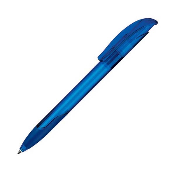 Ручка шариковая автомат. CHALLENGER SOFT CLEAR  2597/С синий прозрачный корпус