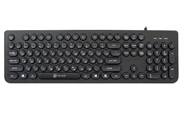 Клавиатура Oklick 400MR черный USB slim Multimedia