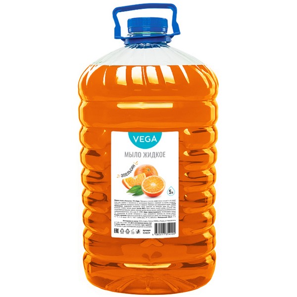 Мыло жидкое 5 л Vega. Апельсин, ПЭТ
