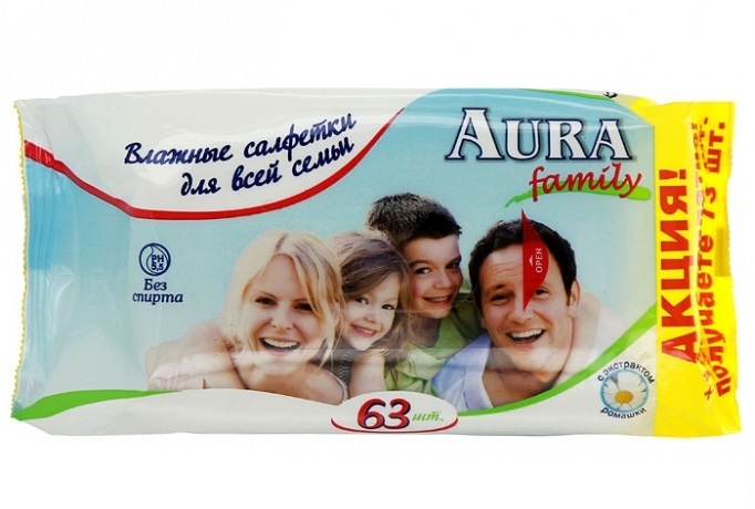 Влажные салфетки 60шт. AURA/ЭДИТ/Superfresh для всей семьи