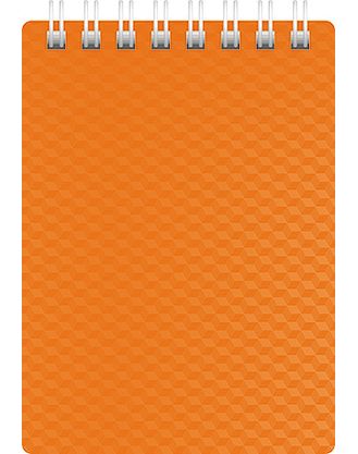 Блокнот А7 спир.,80 л.кл. Хатбер DIAMOND NEON Оранжевый 2035 пластик.обложка