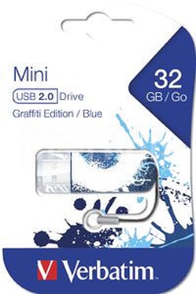Флэш-драйв 32ГБ Verbatim Mini Graffiti Edition 49415 USB2.0 синий/рисунок
