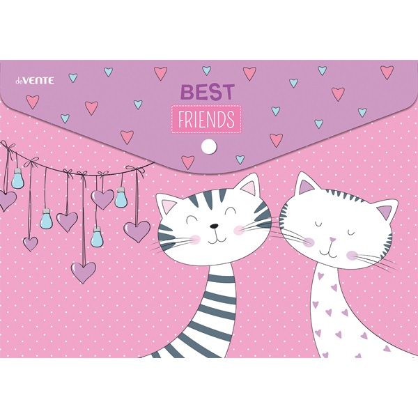 Пaпка-конверт на кнопке А4 (33*24см) 150 мкм deVENTE. Best friends 3071875